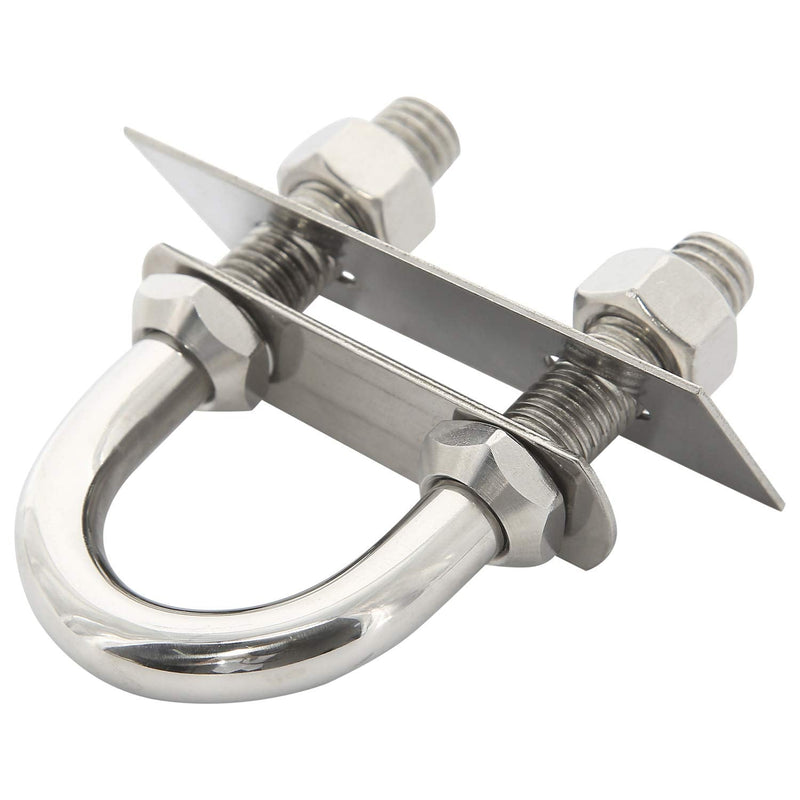 [Australia - AusPower] - NovelBee 2-Pack of Stainless Steel Bow Stern Eye Tie Down U Bolt with Nuts and Washers,Stock Dia.1/2" (Length:3-3/4") 