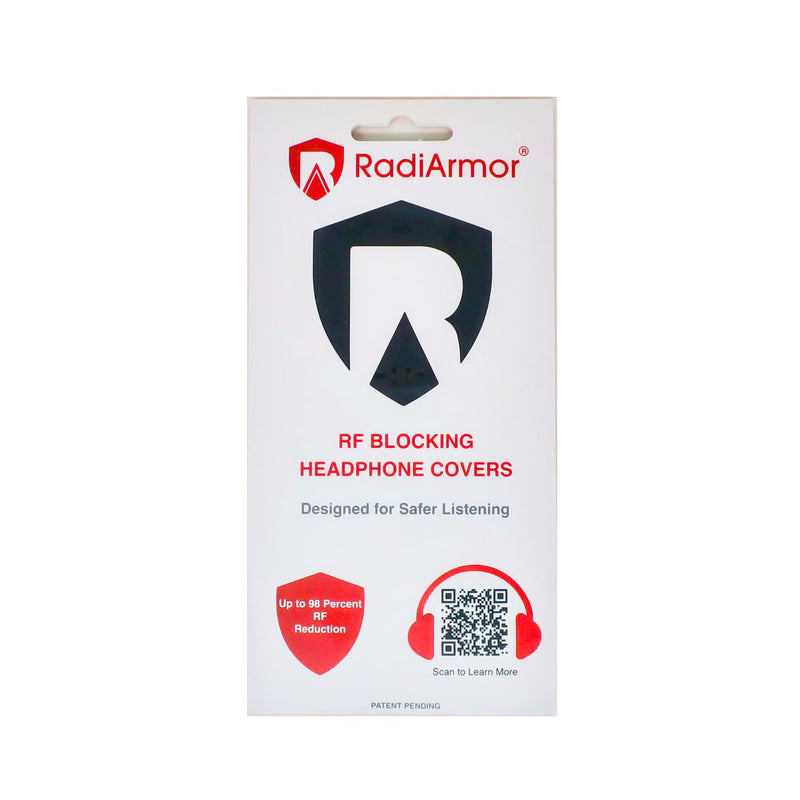 RadiArmor RF Blocking Headset Covers – Shielding for On-Ear Wireless Headsets, Headphones – Reduces RF Exposure Between 90-98% – Fits Most On-Ear Headsets (Black, Medium) Black
