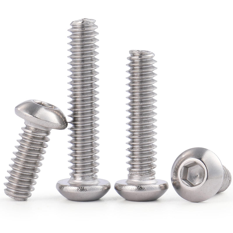 [Australia - AusPower] - 30Pcs 1/4-20 x 2" Button Head Socket Cap Bolts Screws, 304 Stainless Steel 18-8, Allen Hex Drive, Bright Finish, Fully Threaded, Hex Spanner Included (VG30310) 2"(30pcs) 1/4-20 Silver 