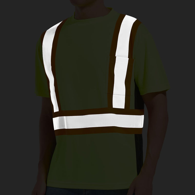 ArcRidge Reflective Safety Shirt for Men and Women - Class 2 High Visibility Construction Shirt - Dual Tone Reflective Strips XX-Large Yellow