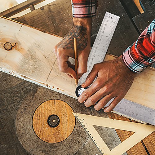 Preciva Protractor, Digital Angle Protractor with Locking Function, Measuring Range: 000.0~999.9°, Stainless Steel Ruler for Woodworking and DIY, 400 mm