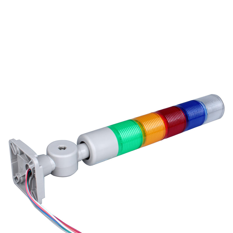 [Australia - AusPower] - Led Signal Tower Stack Lights, Industrial Warning Lights Column Signal Tower Andon Lights with Rotatable Base Continuous/Flashing Light Switchable, (5 Layer,12V No Buzzer) W/B/R/Y/G DC 12V 5 Layer/no Buzzer 