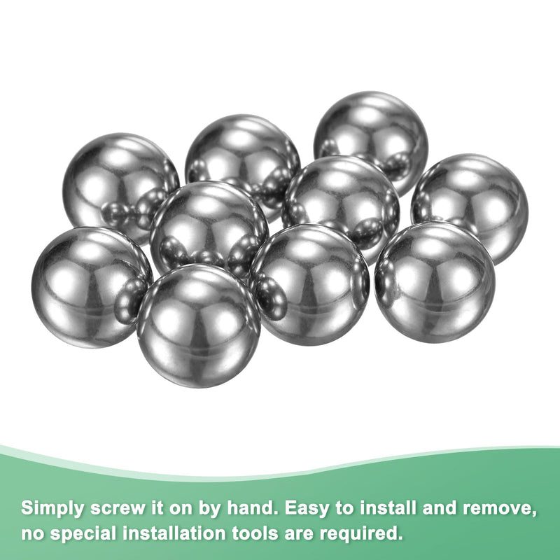 [Australia - AusPower] - 4Pcs Threaded Ball Nut Knobs, M4x15mm 304 Stainless Steel Female Thread Ball Nut Cap for Lighting Fixtures/Machinery/DIY, Round Solid Screw Cap Cover [Silver] 4 