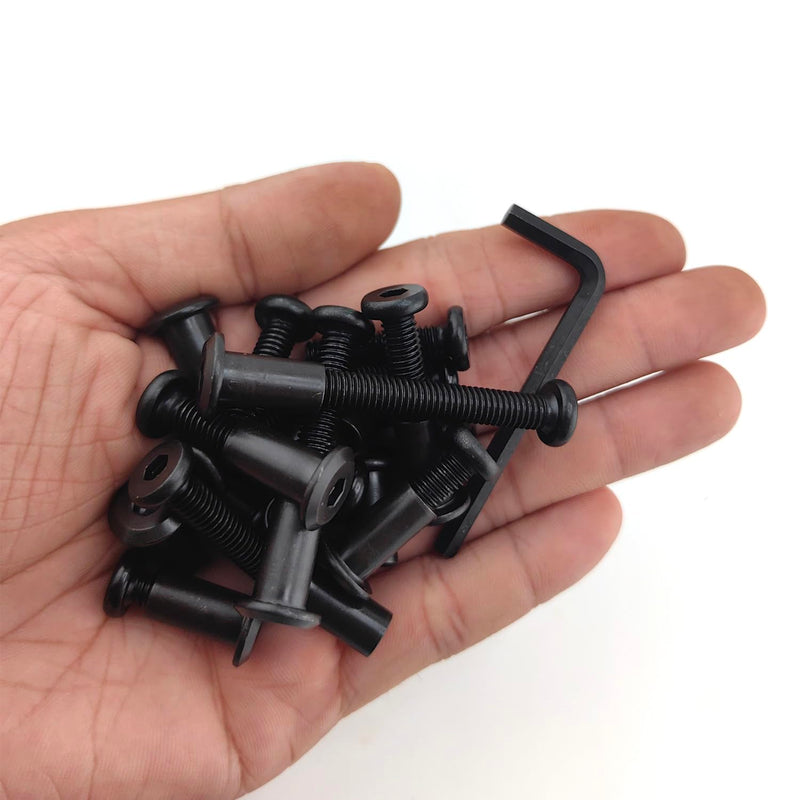 [Australia - AusPower] - Black M6 Hex Drive Socket Cap Bolts Screws Kit,30-Sets Binding Post Screws Socket Cover Connecting Bolt Fixing Post Screw for Furniture Chair Crib Table Cabinets,M6x16mm/ 20mm/ 25mm/ 30mm/ 40mm/ 50mm Black Black-6sizes-35sets 