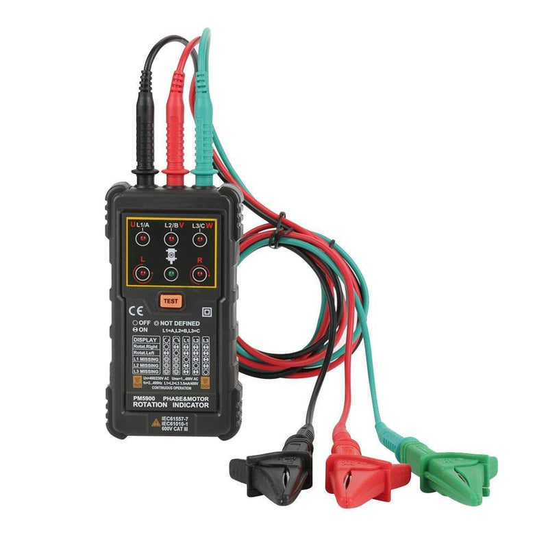 PM5900 Portable Handheld Tester Motor 3 Phase Motor Speed Display Tester Handheld Rotary Table Rotary Test Tester for Installing, Repair, 3-Phase System Maintenance, Motor