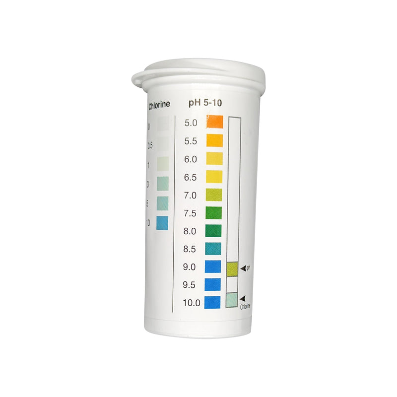 [Australia - AusPower] - Residual Chlorine 0-10 ppm & pH 5-10 Combo Multi Pad Test [Vial of 50 Strips] 