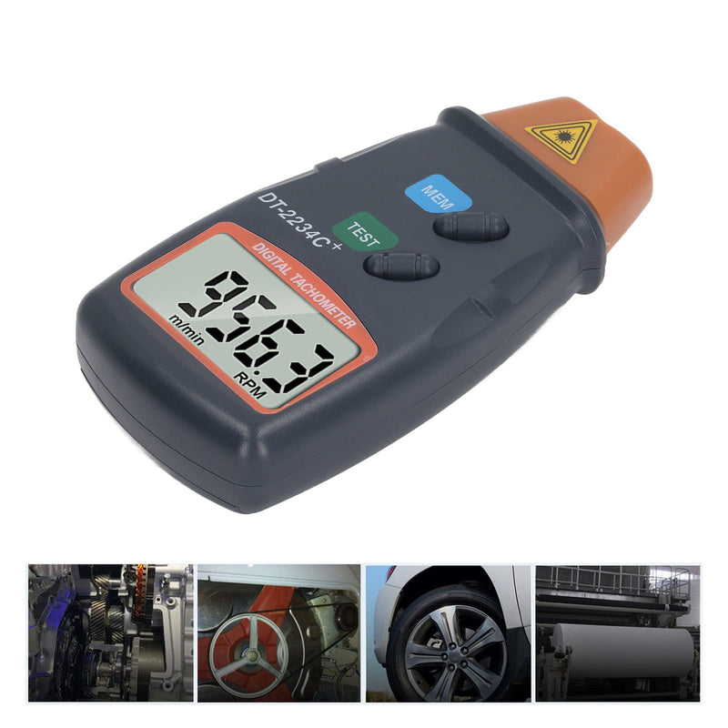[Australia - AusPower] - Digital Tachometer, Photo Laser Non-Contact Tachometer, Lathe Speed Measuring Tool with Data Logging, Holds Max Min AVG 