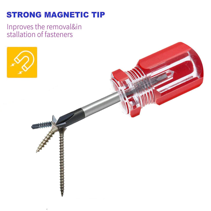[Australia - AusPower] - Buspoll Stubby Screwdriver – Compact Short Screwdriver for Tight Spaces, Durable Chrome-Plated Steel Construction, Easy to Use, Versatile Tool. Medium 