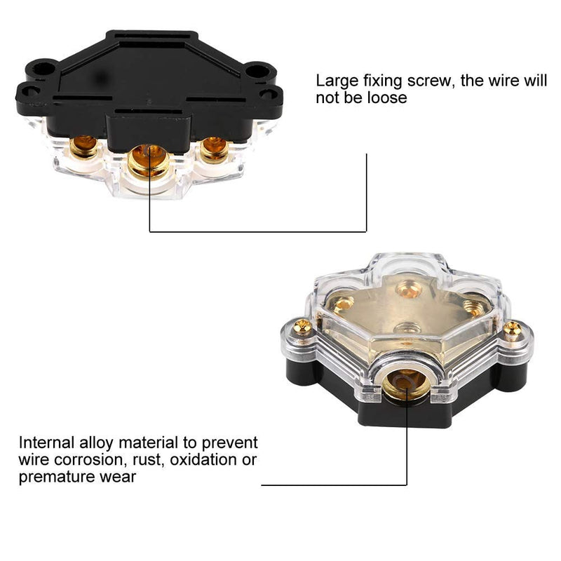 Distribution Block, Power Distribution Block, 3-Way Car Audio Stereo Power Distribution Block Splitter 1 in 3 Out