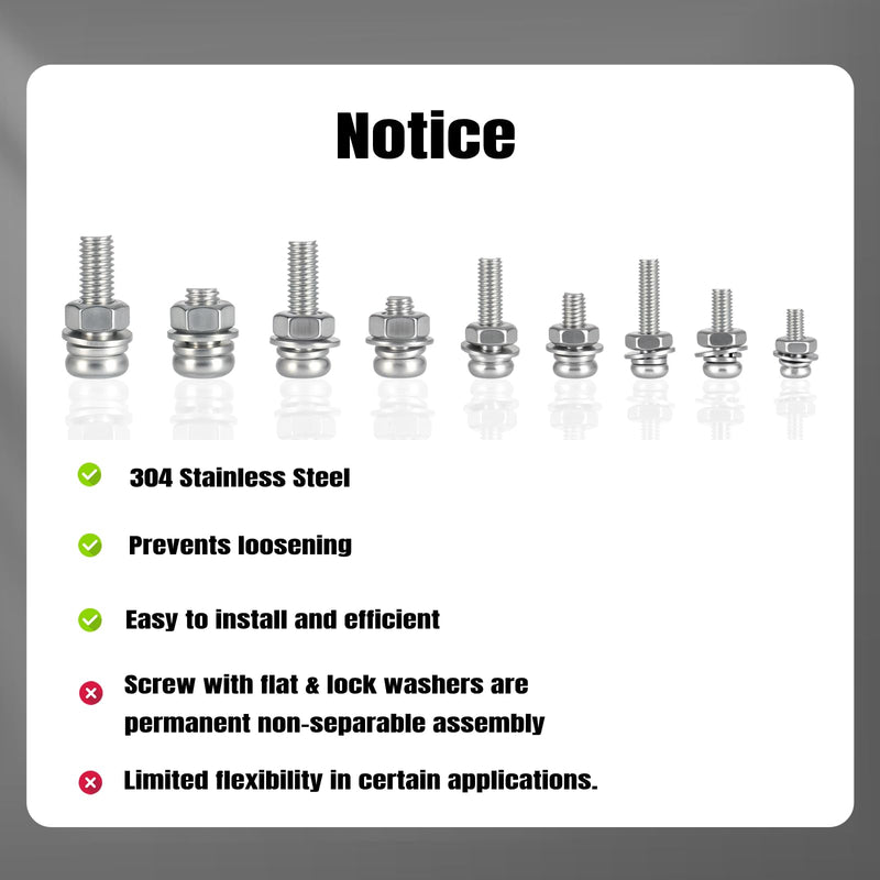 [Australia - AusPower] - 500Pcs Stainless Steel Nut and Bolt Assortment Kit, M2 M2.5 M3 M4 M5 Small Metric Machine Screws, Multipurpose Hardware Set for DIY Projects, Repairs, Electronics 500PCS M2/2.5/3/4/5 