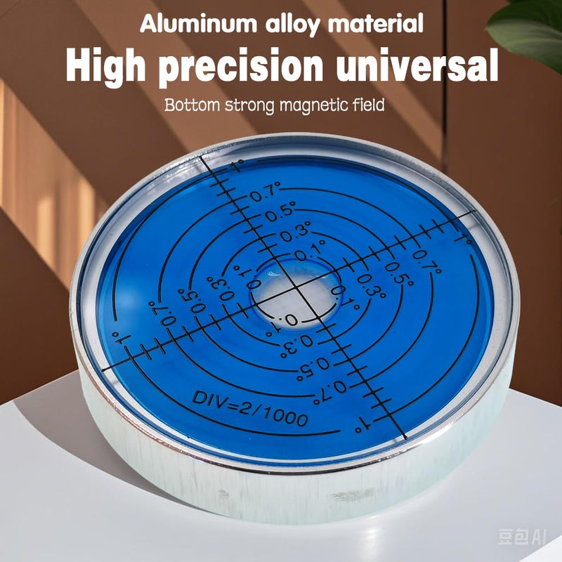 [Australia - AusPower] - 6'/2mm Point high Precision Universal Level Bubble Metal Bubble Water Leveler Cross Level Gauge Small Household (Blue Luminous Magnetic) Blue Luminous (Magnetic) 
