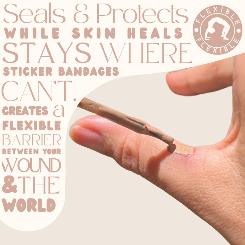 [Australia - AusPower] - Light Skin Tone Waterproof Liquid Bandage - Seals, Heals & Conceals Wounds and Imperfections Sand-light Skin Tone 