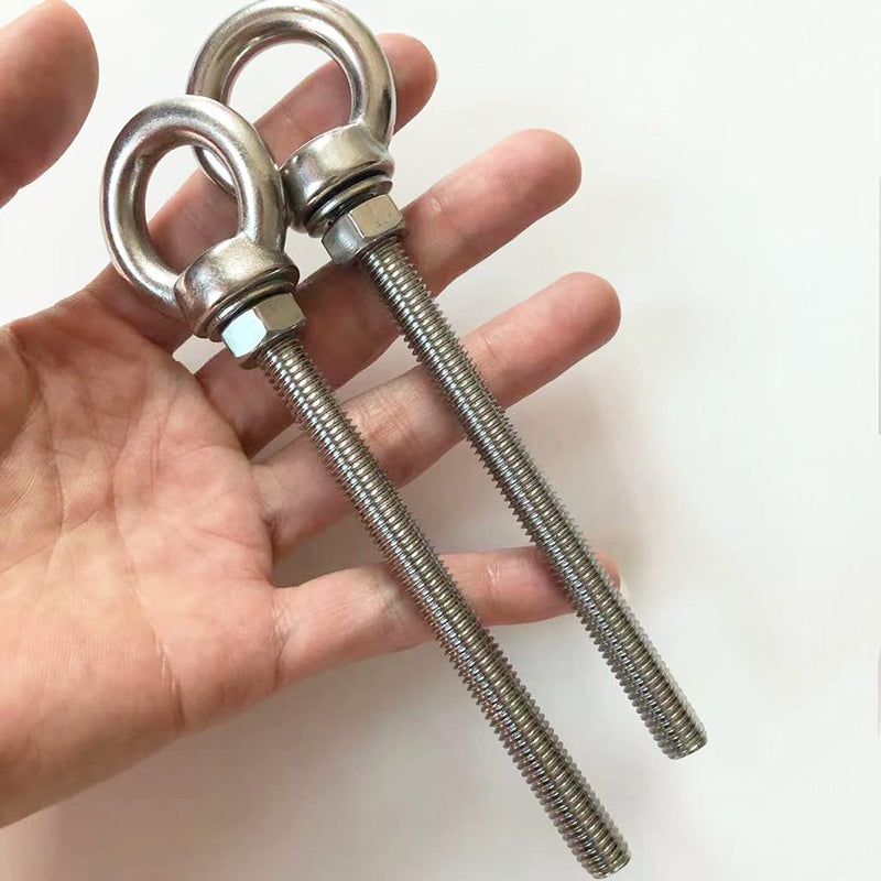 [Australia - AusPower] - Stainless Steel Eye Bolt, 4pack M8 Shoulder Eye Bolts 5/16" X 4"with Nuts and Washer Thread Lifting Ring Eyebolt, Long 4 pack 