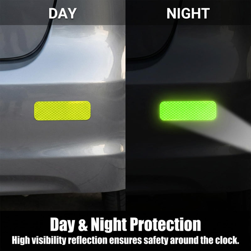 70 PCS Yellow Reflective Tape, 1.18*3.15in Reflectors Tape Outdoor Waterproof, Safety Warning Reflective Stickers for Bike Helmet Car Trailer Motorcycle Backpack Mailbox Scooter Clothing Post(Yellow)