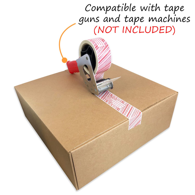 SmartSign 2 inch x 55 Yards “Tamper Evident - If Void Message Appears Check Contents Before Accepting” Bilingual Packing Tape, 0.92 mil PET Material, Red and White, Made in USA If Void Message Appears Check Contents Tape
