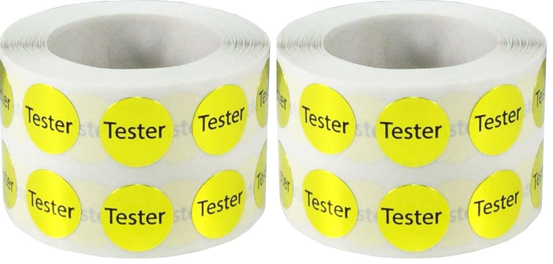 Round Tester Dot Adhesive Stickers, 1/2 Inch Round Labels, 1000 Stickers per Roll, Gold (Pack of 2) 1/2" Circle (Pack of 2)