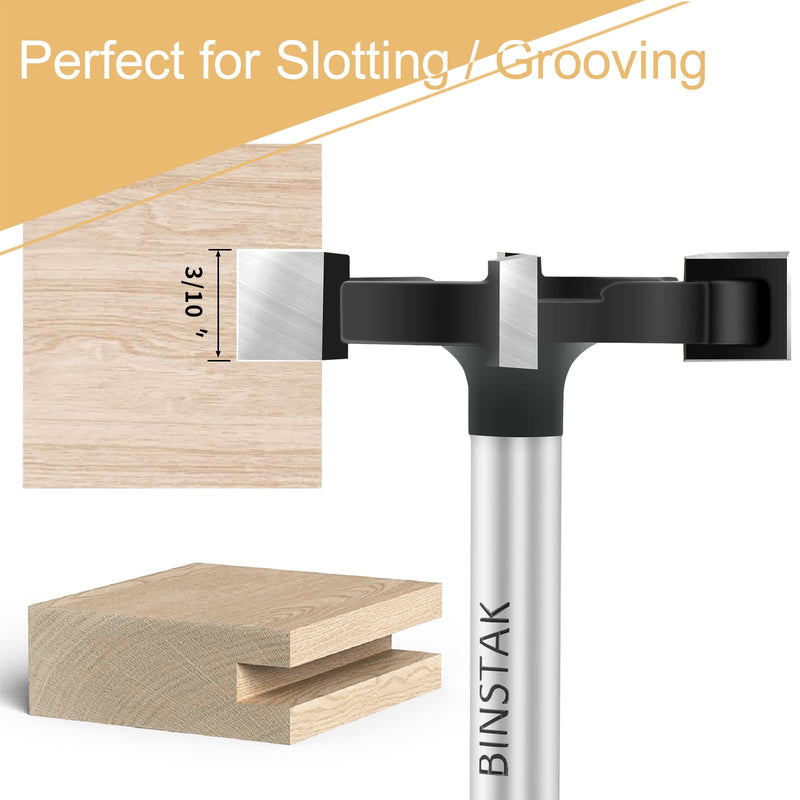 [Australia - AusPower] - CNC Spoilboard Surfacing Router Bit 1/4 Inch Shank, Extra Large 1-1/2 Inch Cutting Diameter, Slab Flattening Router Bit Planing Bit Wood Planing Bit Dado Planer Bit(Carbide-4 Wings) 