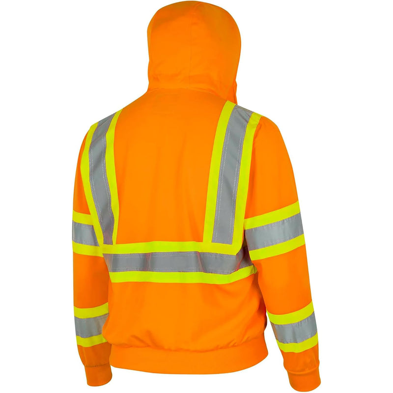 Pioneer High Visibility, Ultra Reflective, Zip-Style Micro Fleece Hoodie Orange 5X-Large