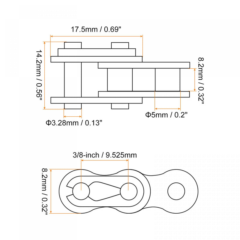 [Australia - AusPower] - uxcell 10Pcs Chain Master Connector Link Roller, 3/8" Pitch Carbon Steel, Standard Connecting Split Links for 06B Chain 