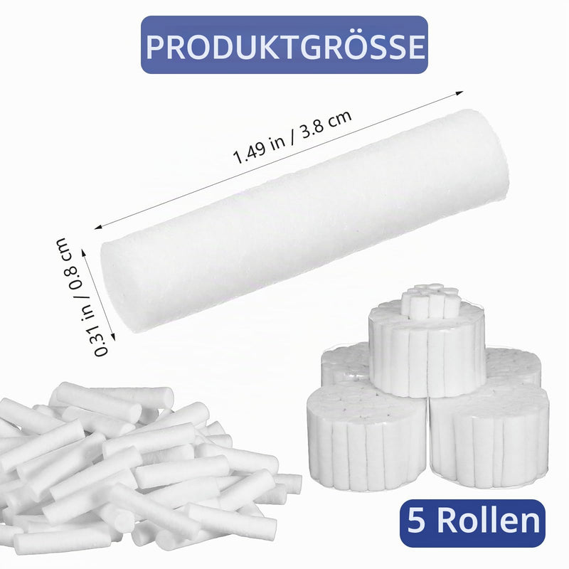Healifty Pack of 250 Nosebleed Stoppers Dental Cotton Rolls Made of Natural Cotton with High Absorbency for Children and Adults