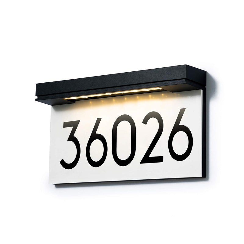 Solar Address Sign, Lighted House Numbers for Outside, LED Illuminated Address Plaque with 3000K Warm White, Waterproof Outdoor Sign, Easy Installation for Home Delivery Visibility