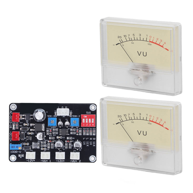[Australia - AusPower] - Audio VU Meter with Driver Board Kit, Backlit Panel, 500uA Sensitivity, DIY Home Car Sound Level Meter, White, 2-Pack 