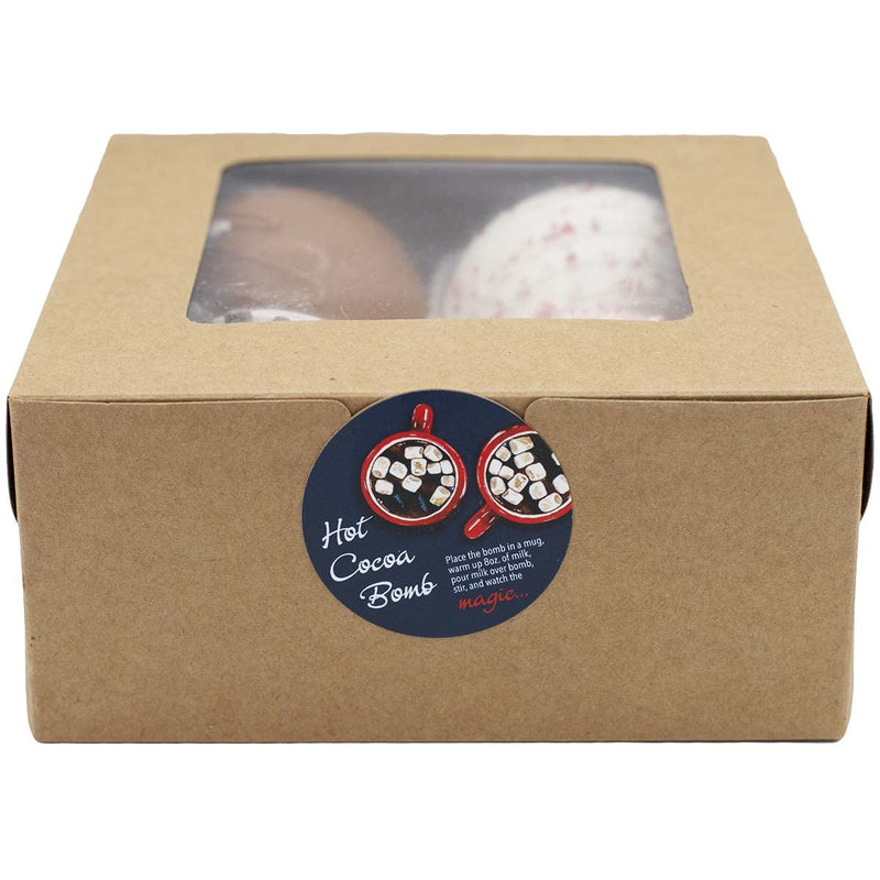 Hot Cocoa Bomb Instruction Stickers – 2-Inch Round Holiday Labels, Blue Design, 50 Count, Permanent Adhesive, Made in the USA