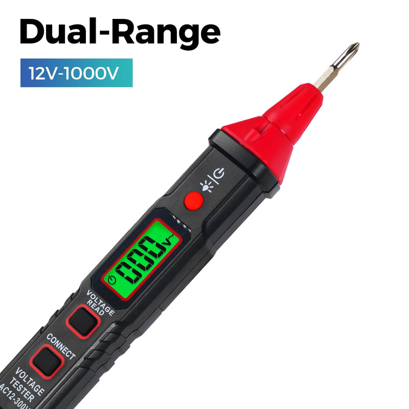 [Australia - AusPower] - WGGE Digital AC Voltage Tester Screwdriver – LCD Display, High/Low Voltage Alert, Breakpoint & Live/Null Wire Test, Flashlight, Auto Shut-Off, Electrical Testing Tool for Home & Professional Use 