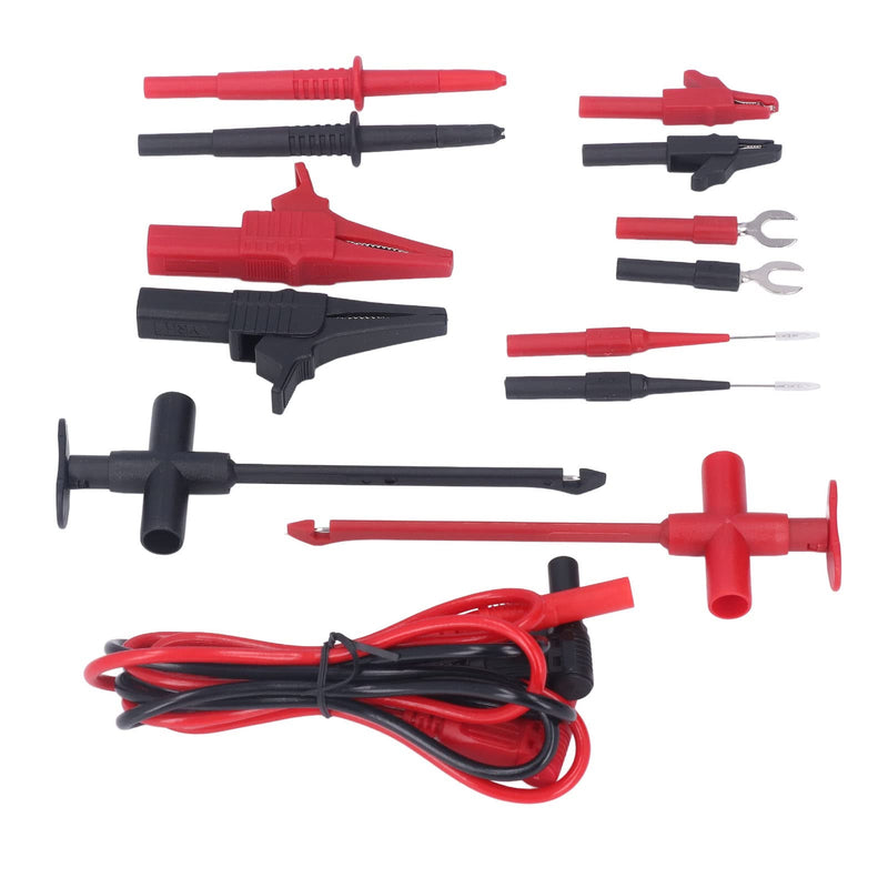 [Australia - AusPower] - Multimeter Test Leads Kit, Brass PVC PA Clip Test Clip Probe Banana Plug Testing Cable 