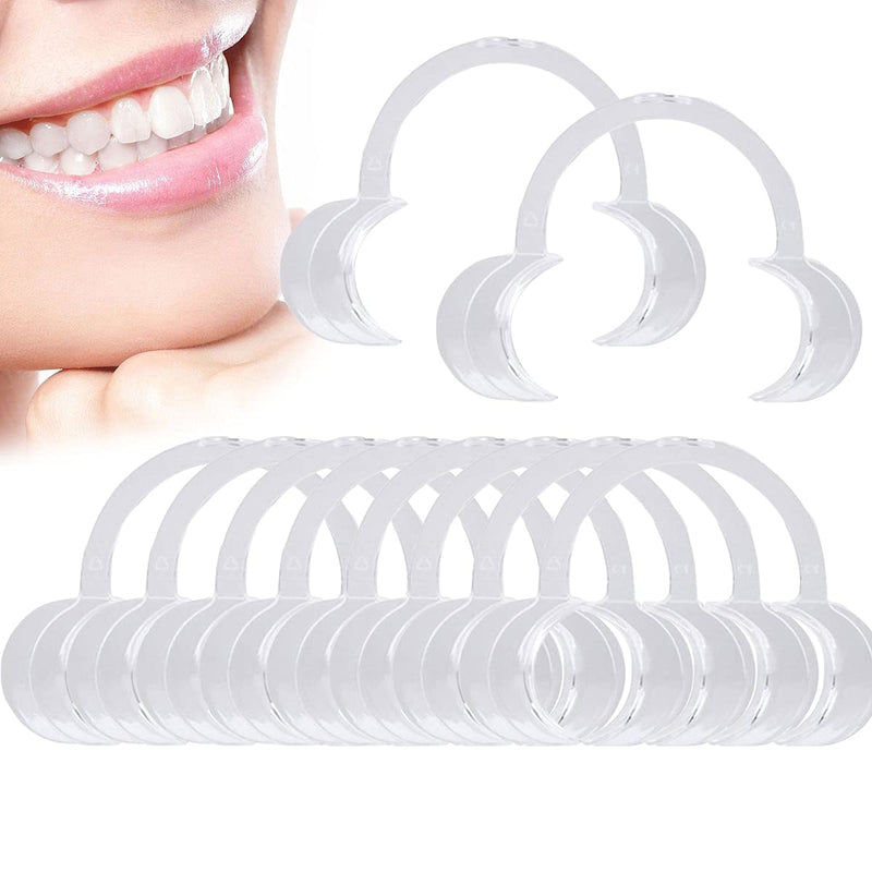 [Australia - AusPower] - 10 Pieces (Size M) C-Shape Cheek Retractor, Disposable Mouth Opener for Dental Teeth Whitening Mouth Guard or Speak Out Game (M, White) 