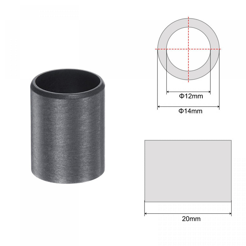 [Australia - AusPower] - uxcell Sleeve Bearings 12mm Bore 14mm OD 20mm Length POM Wrapped Oilless Bushings Black 4pcs 12x14x20mm 