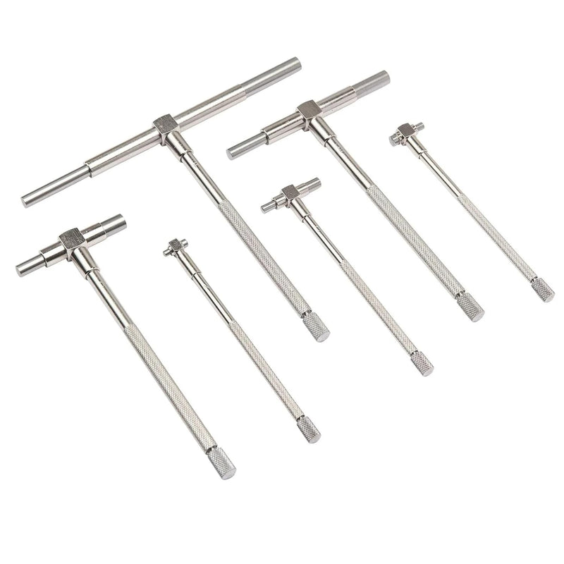 [Australia - AusPower] - 5/16'' to 6'' Telescoping Gage Set of 6 pcs T-Bore Hole Gauges Satin Chrome Finished 