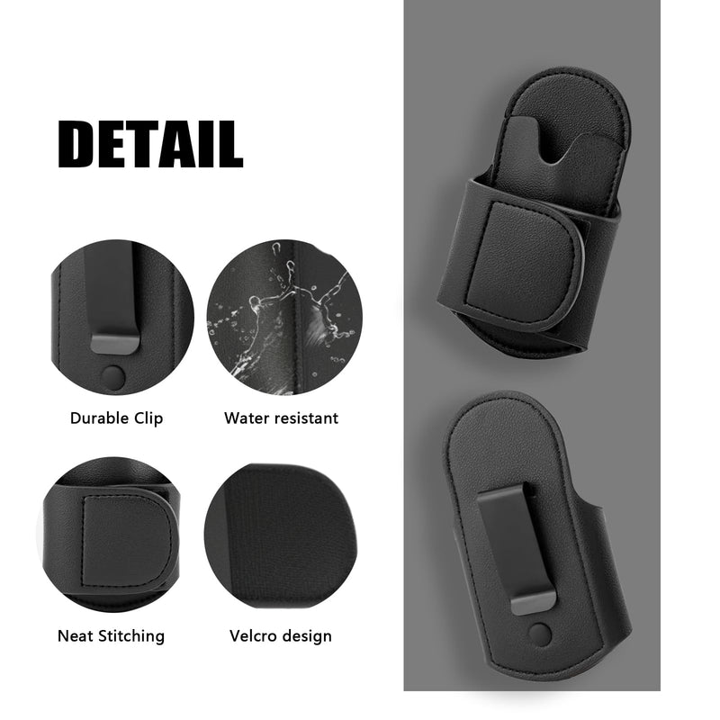[Australia - AusPower] - PU Leather Stethoscope Clip, Stethoscope Holder Hip Clip, Lightweight and Durable, Suitable for Doctors, Nurses, First Responders, Medical Nursing Students, Compatible with 3m Littmann (Black) 