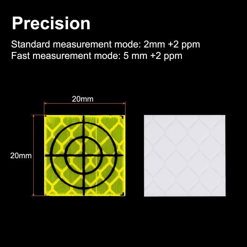 HARFINGTON 30pcs Survey Reflector Sheets 20x20mm Self-Adhesive Reflective Tape Survey Target Mark for Total Stations, Green