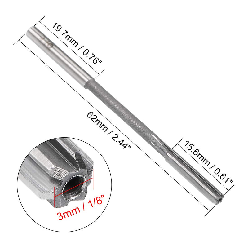 sourcing map Straight Shank HSS-H7 Clamping Reamer 1/8 Inch Machine Milling Cutter de 1/8"