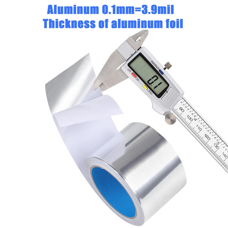 Romeda Aluminum Foil Tape, 3 inch x 65 Feet (3.9 mil), Insulation Adhesive Metal High Temperature Heavy Duty HVAC Tape, Silver for Ductwork, Dryer Vent, HVAC 3 inch x 65Ft
