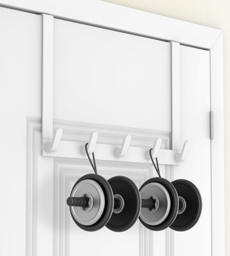 [Australia - AusPower] - Over The Door Hooks Hanger with 11inch Extended Arms for Easy Use by Women, 1 Pack, White, Bathroom Accessories and Towel Rack Organization Matte White 