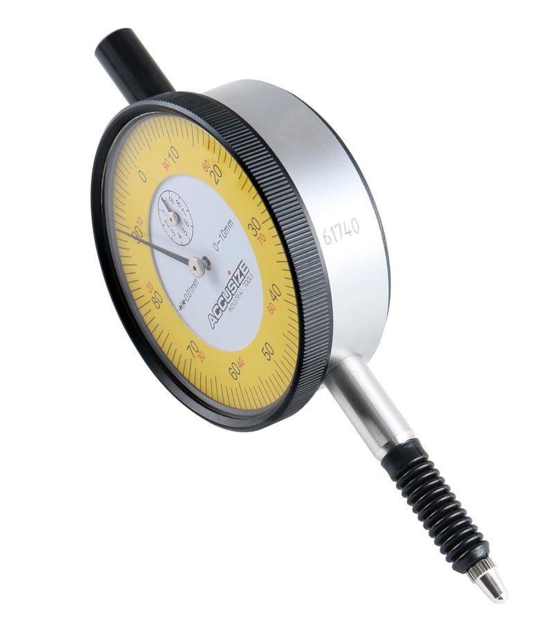 [Australia - AusPower] - Accusize Industrial Tools 0-1mm x 0.01mm Plain Back IP54 Shockproof Metric Dial Indicator Premium Grade, P900-S002 