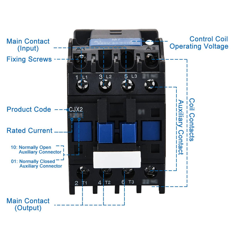 [Australia - AusPower] - Baomain AC Contactor CJX2-0910 110V 50/60 Hz Coil 3 Phase 1NO 660V 25 Amp 