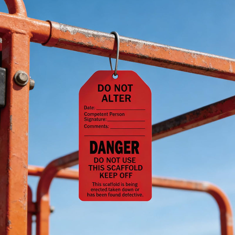 25 Set Danger Caution Attention Sign Scaffold Status Tag Do Not Alter OSHA Safety Inspection Warning Sign Tag Card for Out of Service, Equipment Repair