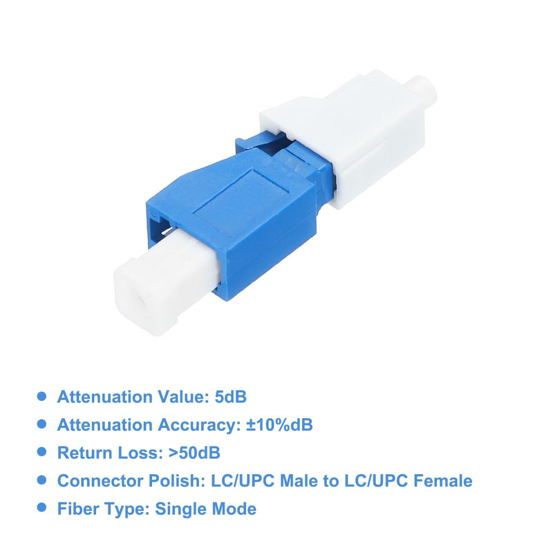 [Australia - AusPower] - QUARKZMAN 5dB LC Fiber Optic Damper, LC/UPC SM Single Mode Solid Glass Fiber Damper Male to Female for Fiber Optic Transfer Pack of 1 5 dB 