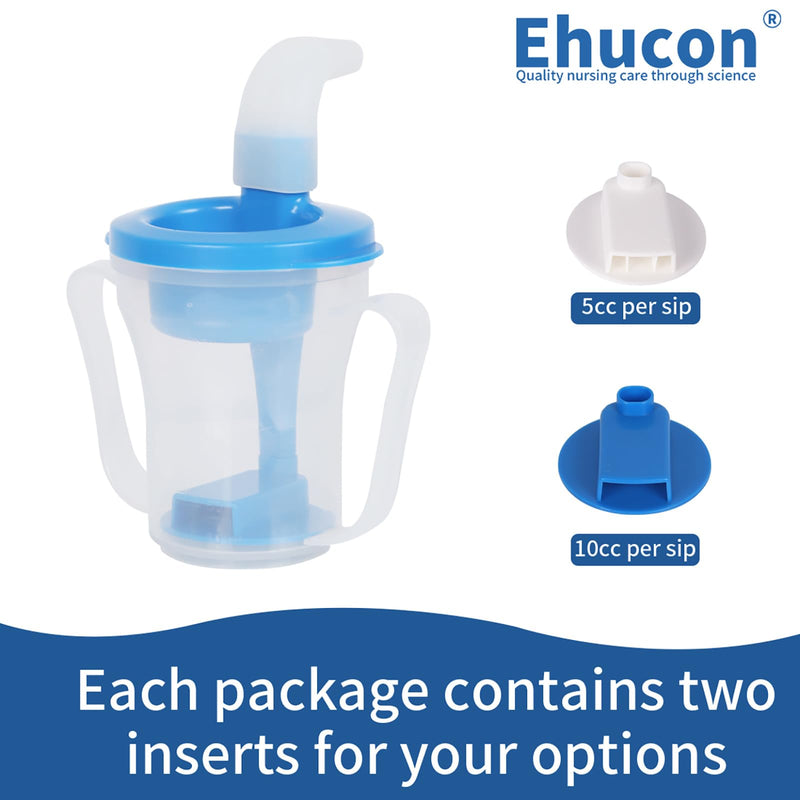 [Australia - AusPower] - Dysphagia Cups for Swallowing People, Provale Cup 5CC or 10CC of Liquid Each Time for Prevent Chocking (Blue-1 count) Blue Lid 