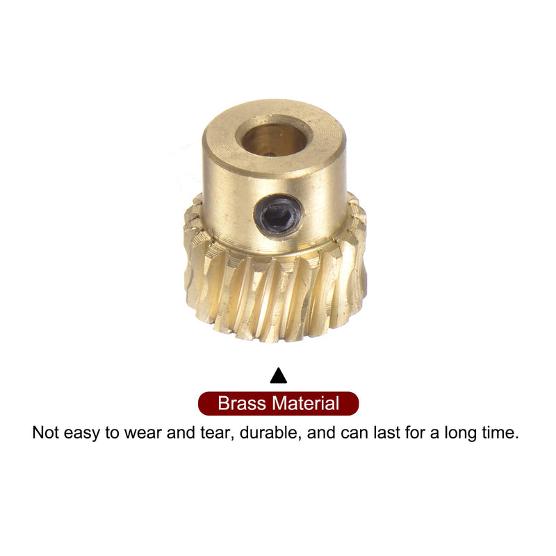 [Australia - AusPower] - Worm Gear Set Brass 0.5 Modulus 20T 20:1 Reduction Rate 3.175mm Hole Dia Right Rotate Drive Gear Box Wheel Shaft Kits 