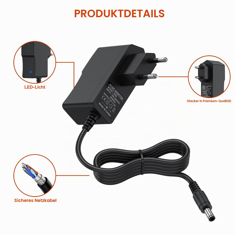 Mugust AC Adapter 5V 2A Power Supply, AC220V 230V to DC5V 500mA 1000mA 1500mA Power Driver 5.5mm with 8 DC Plug Adapters Converter Inverter Charger Transformer AC/DC Adapter (5V2A) 5V2A
