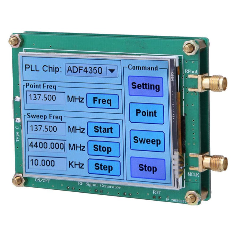 Signal Generator High Precision Full Touchscreen RF Sweep Point Frequency Module Radio PC Counter Control with Data Cable SMA Female ADF4350/ADF4351(ADF4350)