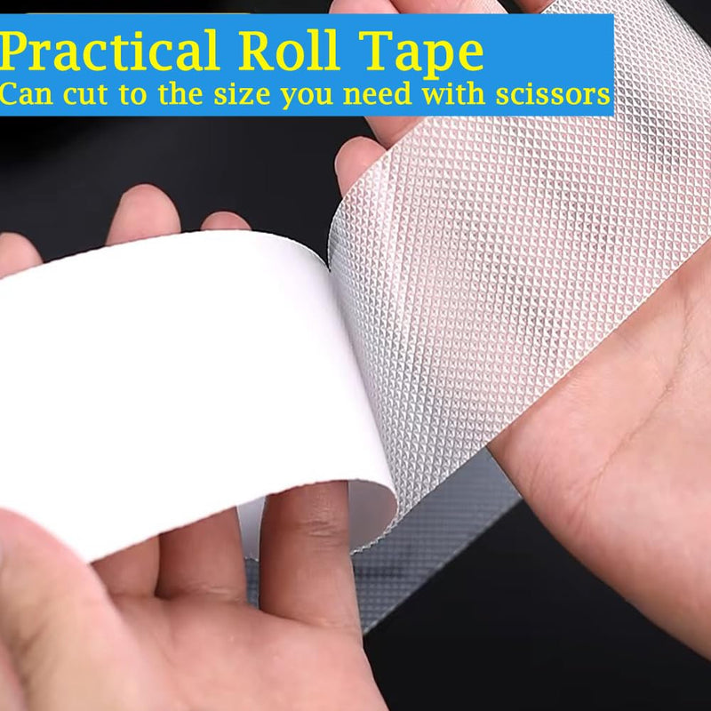 Clear Rubber Grip Tape Anti Slip Tape 2 Inch, 16.5 Feet, Heavy Duty Waterproof Non-Abrasive Tape Cushion Pad for Indoor & Outdoor, Making Handles or Contact Surfaces Safer 2" x 16.5Ft Clear Roll