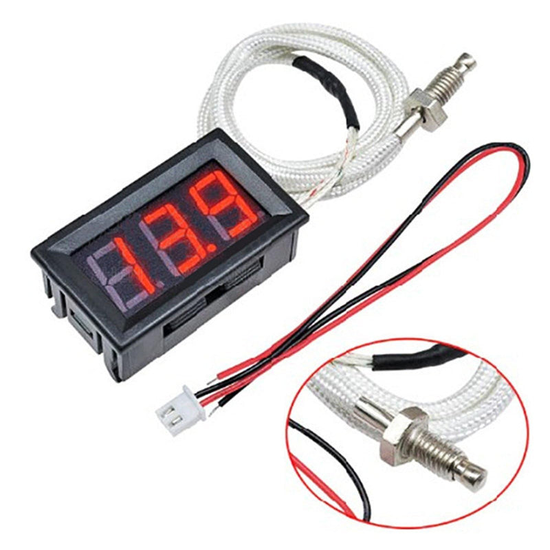 [Australia - AusPower] - 12V Blue Fahrenheit Digital Temperature Gauge -58F~239F LED Display Screen with Terminal Wire and 0.5 Meter K-Type Thermocouple 