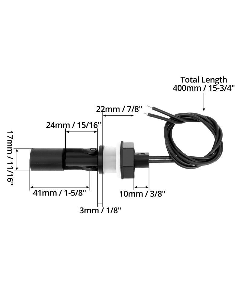 [Australia - AusPower] - QWORK Water Level Sensor, 10 Pack 110V DC Side Mounted Horizontal Liquid Float Switch for Aquarium Tank, Fish Tank Liquid Float Switch Sensor 