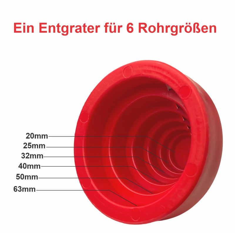 [Australia - AusPower] - SmartProduct Plastic Pipe Chamfer Tool - Pipe Deburring Tool for 20, 25, 32, 40, 50 and 63 mm Plastic Pipes - High Performance Pipe Cutter - PVC Pipe Cutter and 2 Spare Blades 