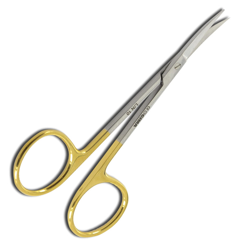 GIMA 26527 Iris Scissors with Golden Color Handle, Curved, 11.5 cm